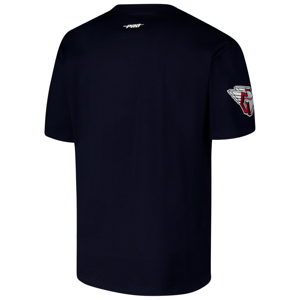 Cleveland Guardians Pro Standard Turn It Up Dropped Shoulder T-Shirt - Navy