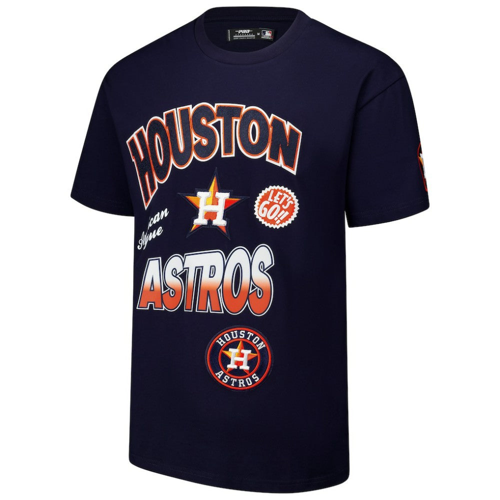 Houston Astros Pro Standard Turn It Up Dropped Shoulder T-Shirt - Navy