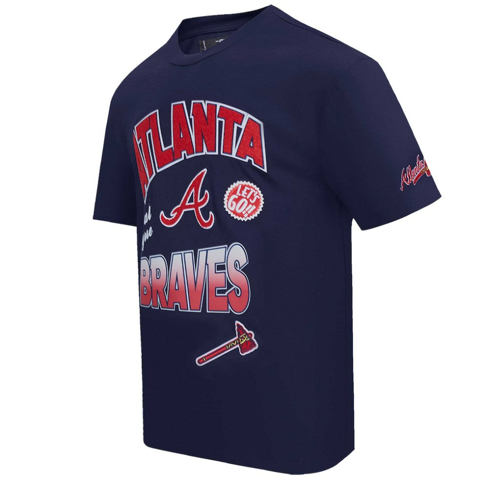 Atlanta Braves Pro Standard Turn It Up Dropped Shoulder T-Shirt - Navy