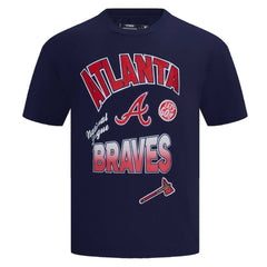 Atlanta Braves Pro Standard Turn It Up Dropped Shoulder T-Shirt - Navy