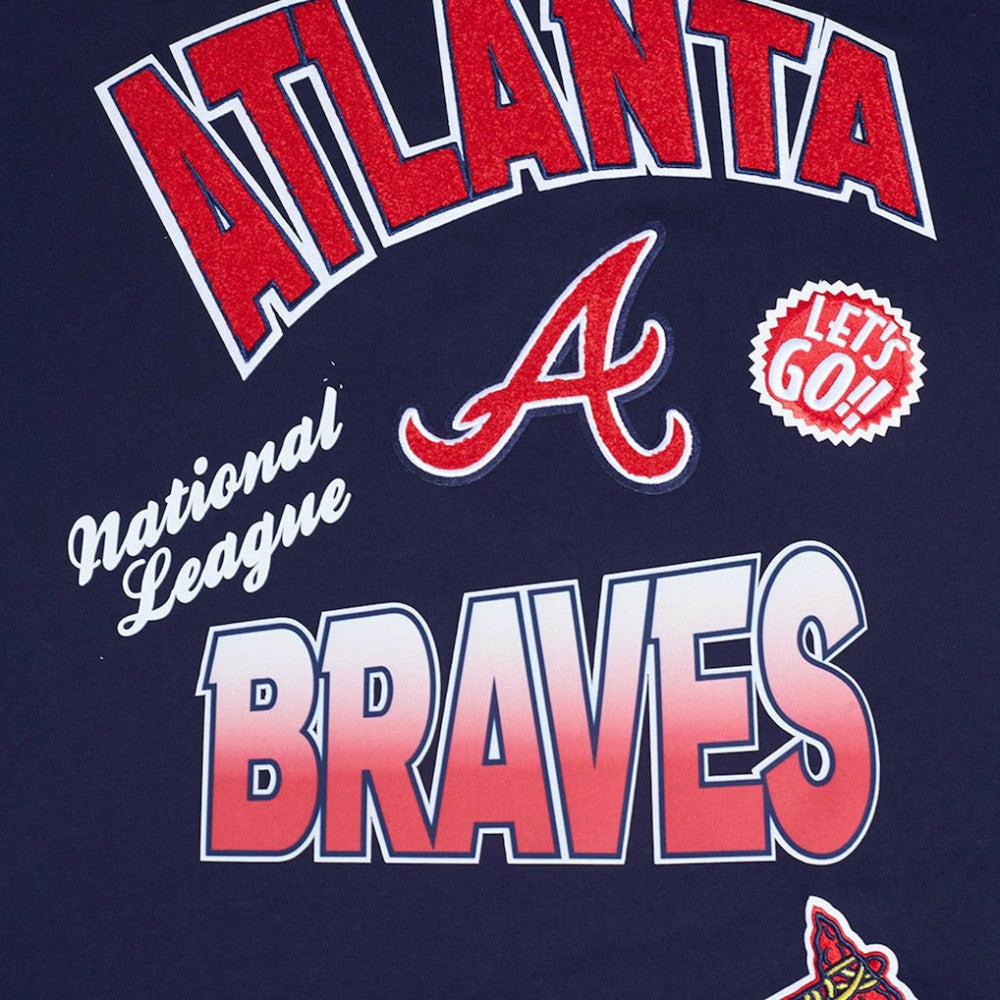 Atlanta Braves Pro Standard Turn It Up Dropped Shoulder T-Shirt - Navy