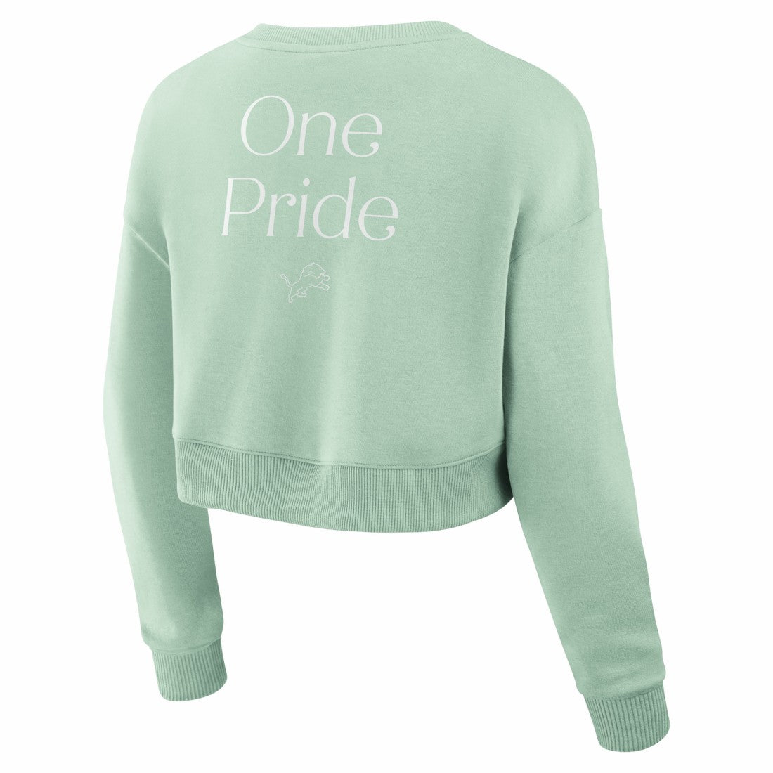 Detroit Lions Women's Studio Tri-Blend Cropped Pullover Sweatshirt - Mint on sale