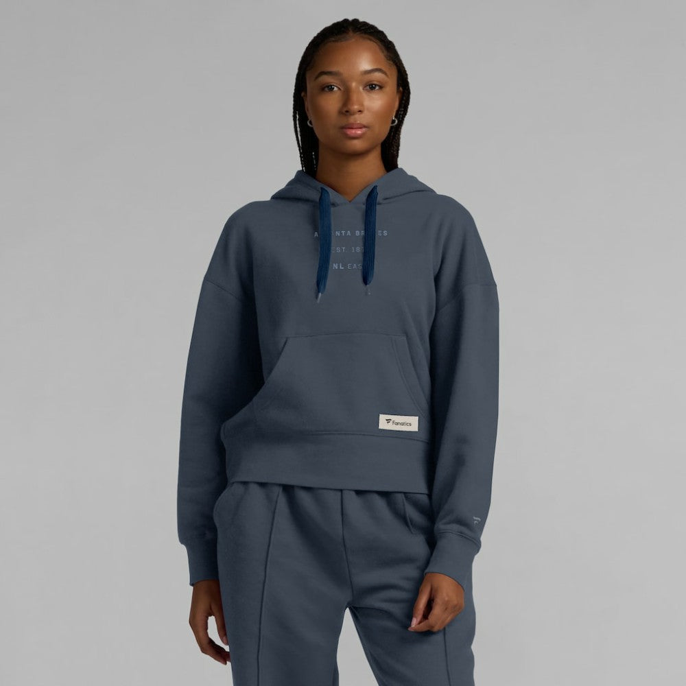 Atlanta Braves Women's Elements Future Ground Subtle Tonal Pullover Hoodie - Blue