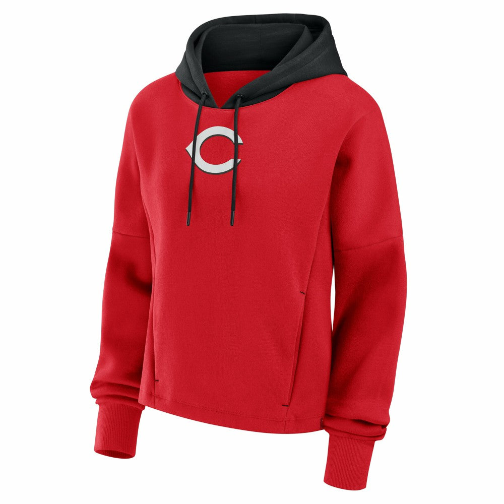 Cincinnati Reds Women's Oversized Legacy Favorite Spectator Pullover Hoodie - Red