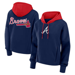 Atlanta Braves Women's Oversized Legacy Favorite Spectator Pullover Hoodie - Navy