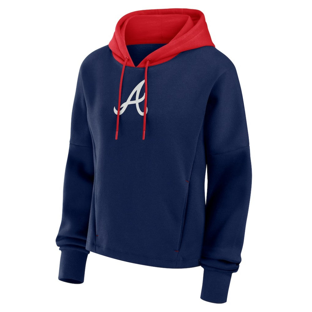 Atlanta Braves Women's Oversized Legacy Favorite Spectator Pullover Hoodie - Navy