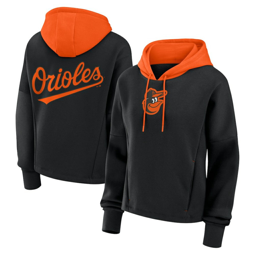 Baltimore Orioles Women's Oversized Legacy Favorite Spectator Pullover Hoodie - Black