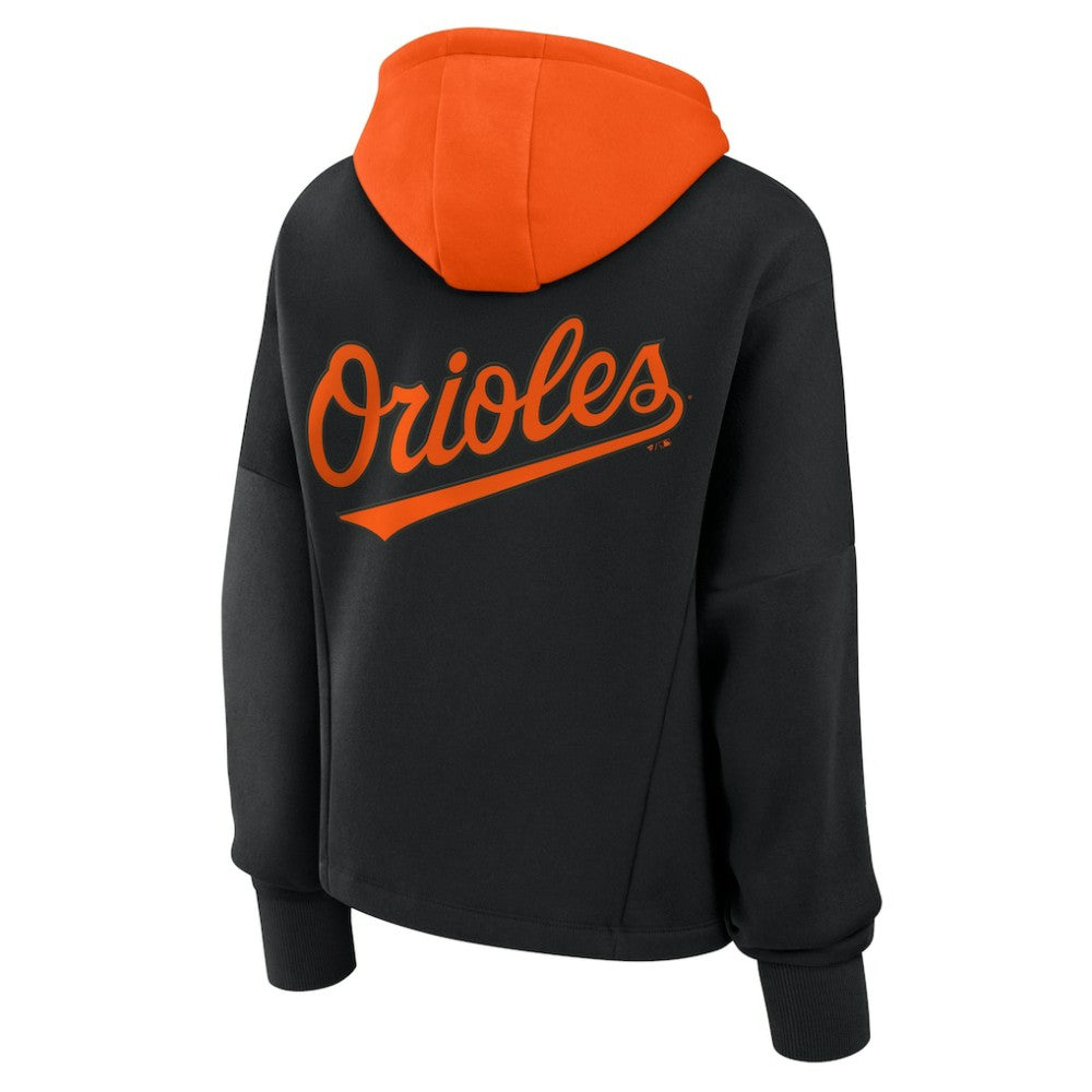 Baltimore Orioles Women's Oversized Legacy Favorite Spectator Pullover Hoodie - Black