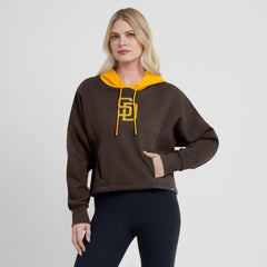 San Diego Padres Women's Oversized Legacy Favorite Spectator Pullover Hoodie - Brown