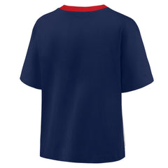 Boston Red Sox Oversized Race To Win V-Neck T-Shirt - Navy/Graphite