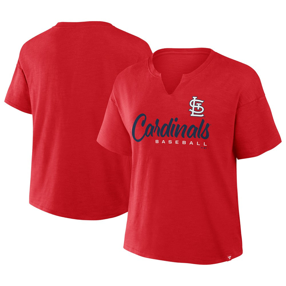 St. Louis Cardinals Women's Fan Fave Stadium Slub Boxy T-Shirt - Red