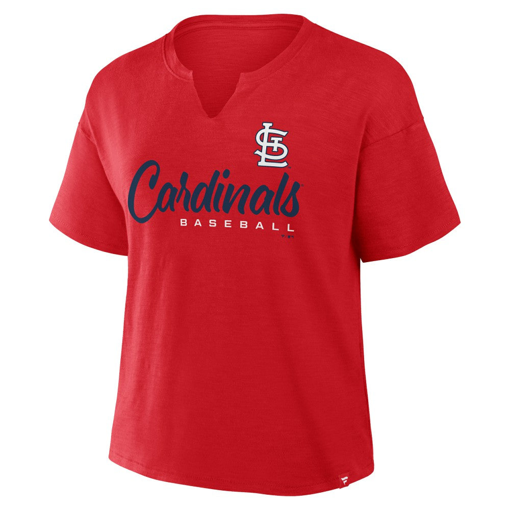 St. Louis Cardinals Women's Fan Fave Stadium Slub Boxy T-Shirt - Red