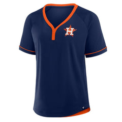 Houston Astros Women's League Diva Star Raglan V-Neck T-Shirt - Navy