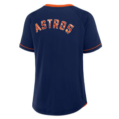 Houston Astros Women's League Diva Star Raglan V-Neck T-Shirt - Navy