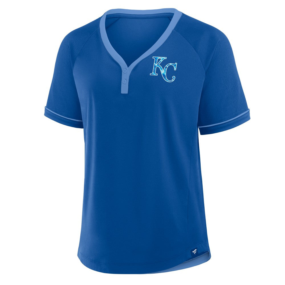 Kansas City Royals Women's League Diva Star Raglan V-Neck T-Shirt - Royal