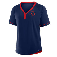 Minnesota Twins Women's League Diva Star Raglan V-Neck T-Shirt - Navy
