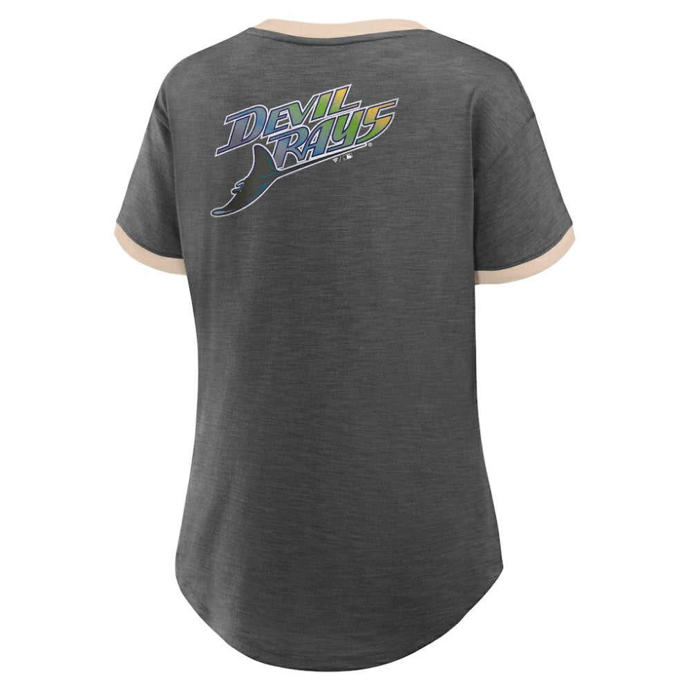 Tampa Bay Rays Women's Binge Worthy Stadium Slub V-Neck T-Shirt - Black