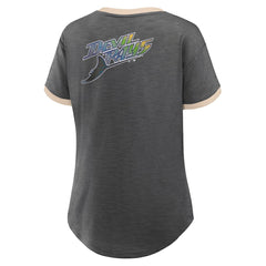 Tampa Bay Rays Women's Binge Worthy Stadium Slub V-Neck T-Shirt - Black