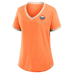 Houston Astros Women's Binge Worthy Stadium Slub V-Neck T-Shirt - Orange