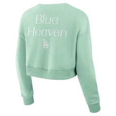 Los Angeles Dodgers Women's Studio Cropped Pullover Sweatshirt - Mint