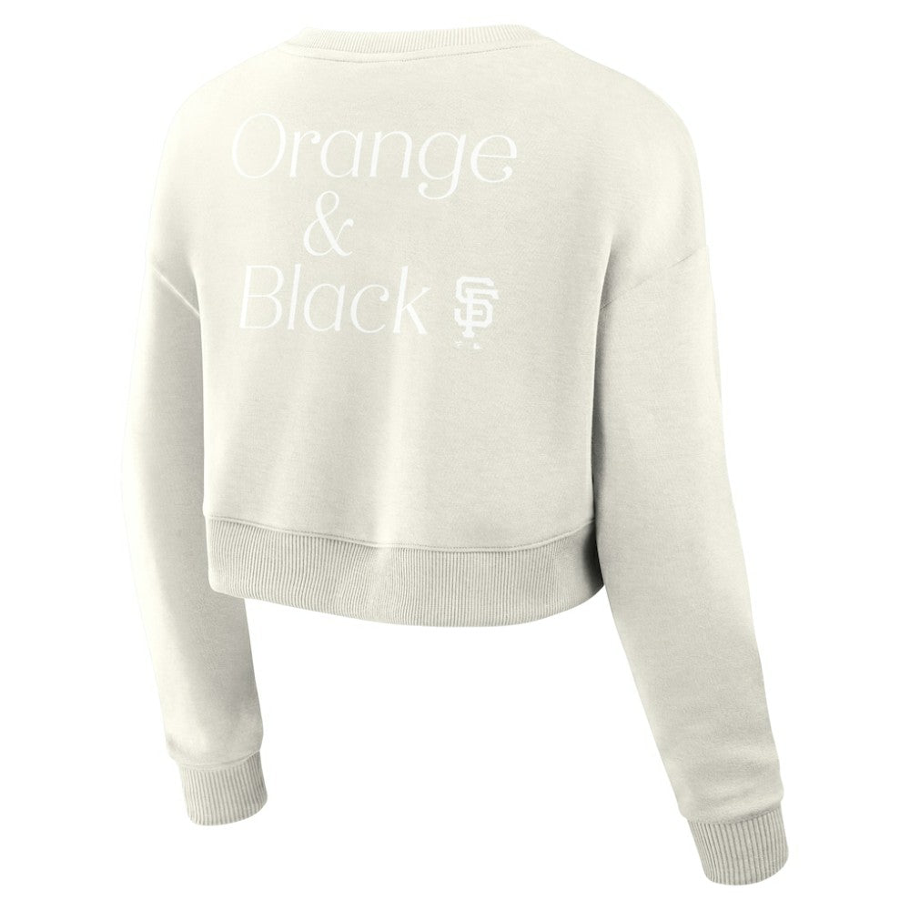 San Francisco Giants Women's Studio Cropped Pullover Sweatshirt - Cream
