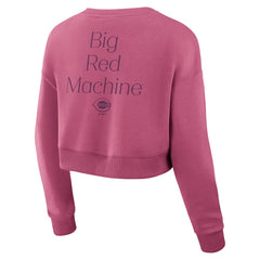 Cincinnati Reds Women's Studio Cropped Pullover Sweatshirt - Pink