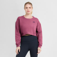 Cincinnati Reds Women's Studio Cropped Pullover Sweatshirt - Pink
