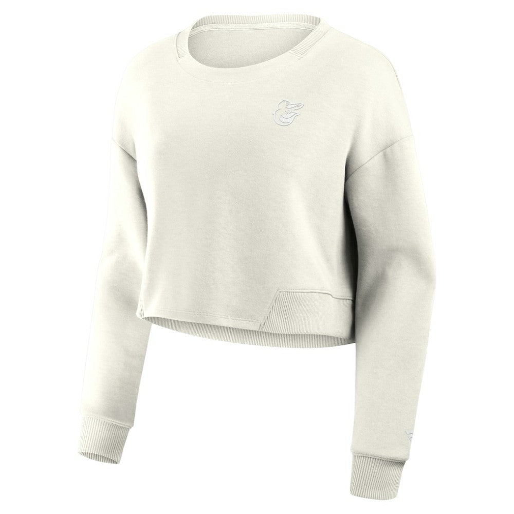 Baltimore Orioles Women's Studio Cropped Pullover Sweatshirt - Cream