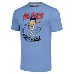 Corey Seager Texas Rangers Homage Caricature Player Tri-Blend T-Shirt - Light Blue