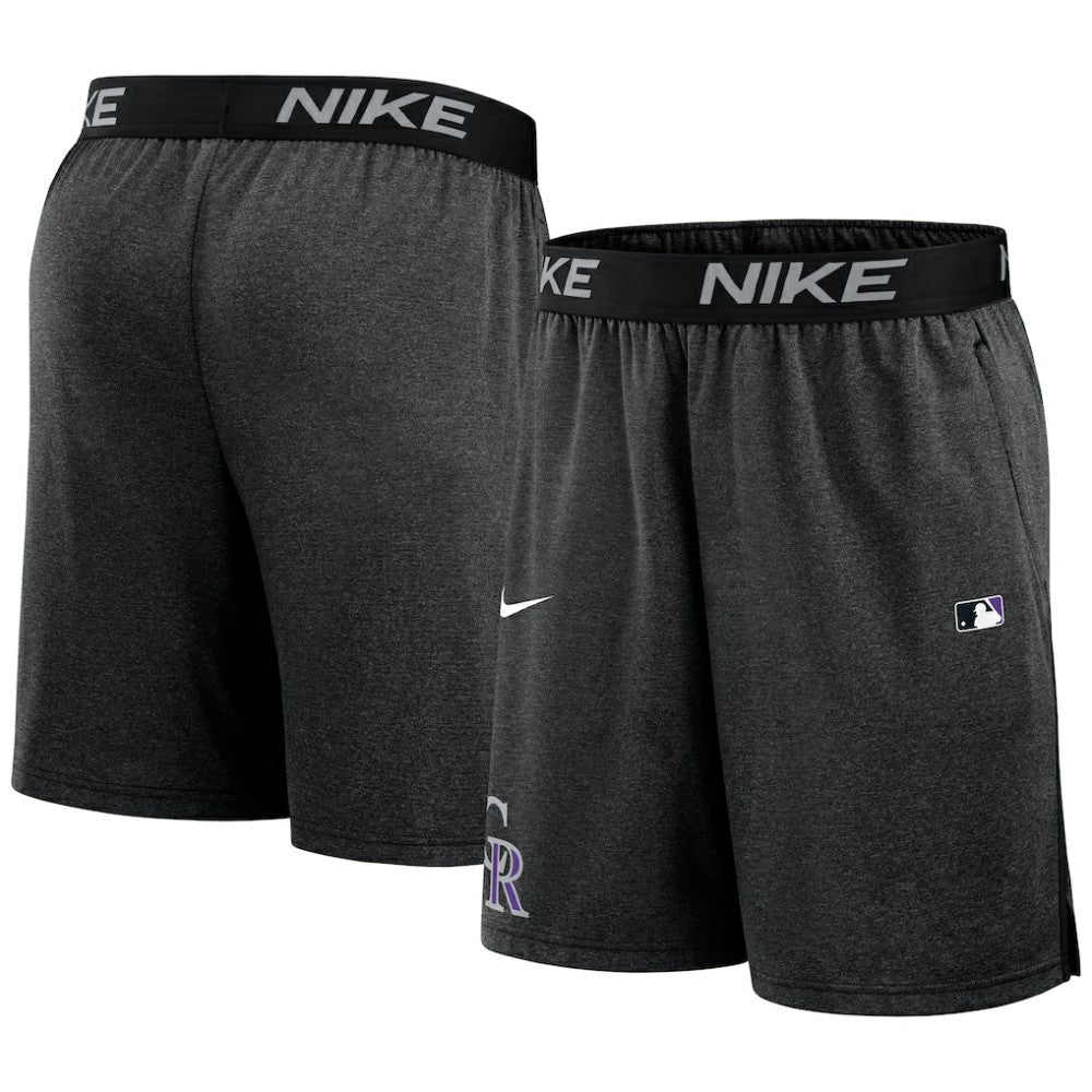 Colorado Rockies Authentic Collection Performance Knit Shorts - Black | Nike