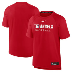 Los Angeles Angels Authentic Collection Pregame Raglan Dri-FIT T-Shirt - Red | Nike