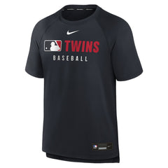 Minnesota Twins Authentic Collection Pregame Raglan Dri-FIT T-Shirt - Navy | Nike