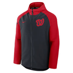 Washington Nationals Authentic Collection Raglan Performance Full-Zip Jacket - Navy/Red | Nike