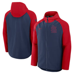 St. Louis Cardinals Authentic Collection Raglan Performance Full-Zip Jacket - Navy/Red | Nike