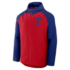 Texas Rangers Authentic Collection Raglan Performance Full-Zip Jacket - Red/Royal | Nike