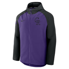 Colorado Rockies Authentic Collection Raglan Performance Full-Zip Jacket - Purple/Black | Nike