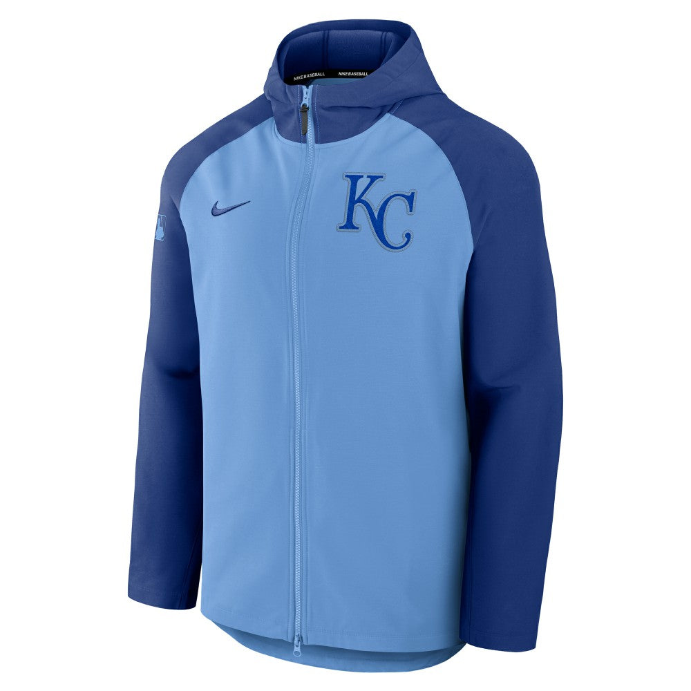 Kansas City Royals Authentic Collection Raglan Performance Full-Zip Jacket - Light Blue/Royal | Nike
