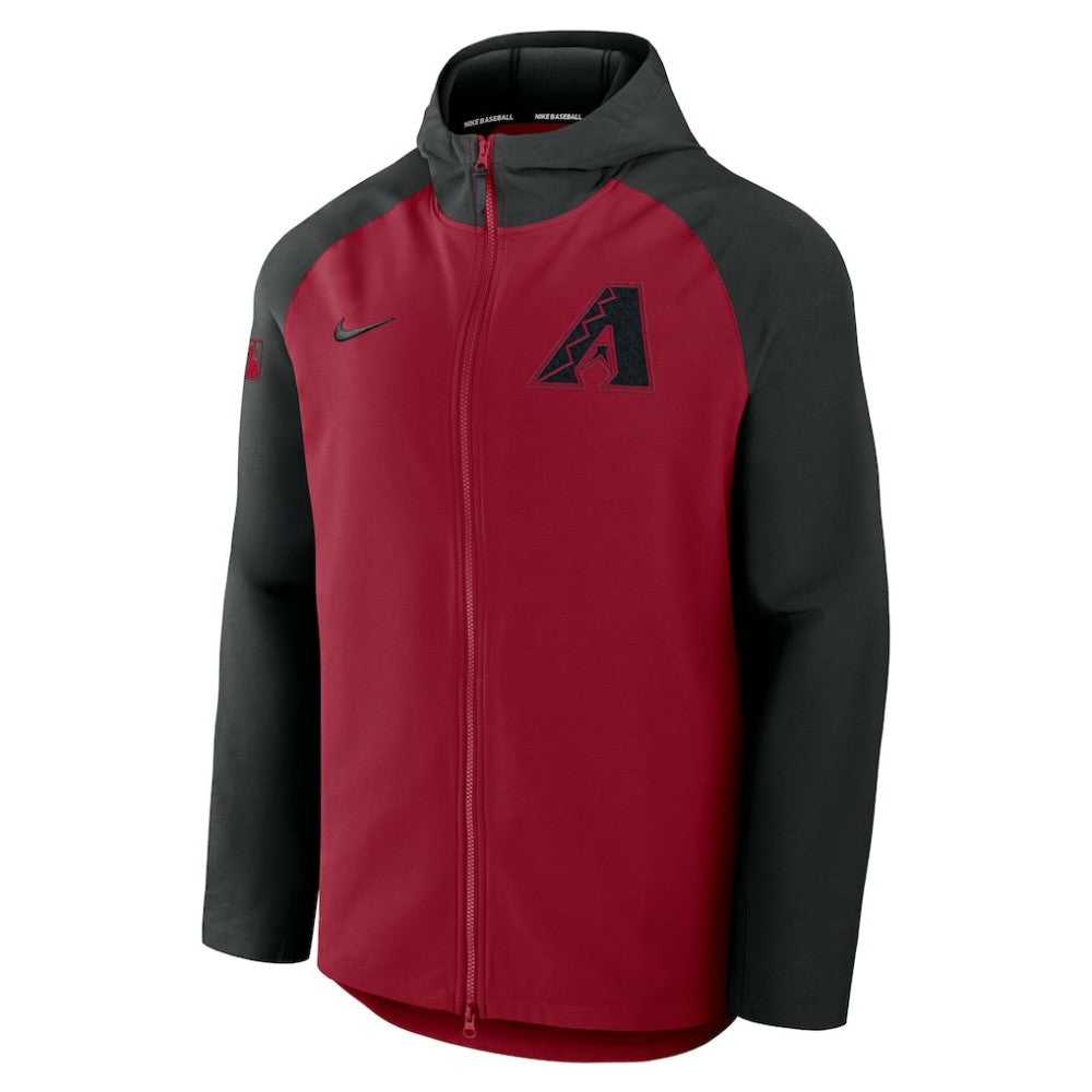 Arizona Diamondbacks Authentic Collection Raglan Performance Full-Zip Jacket - Red/Black | Nike
