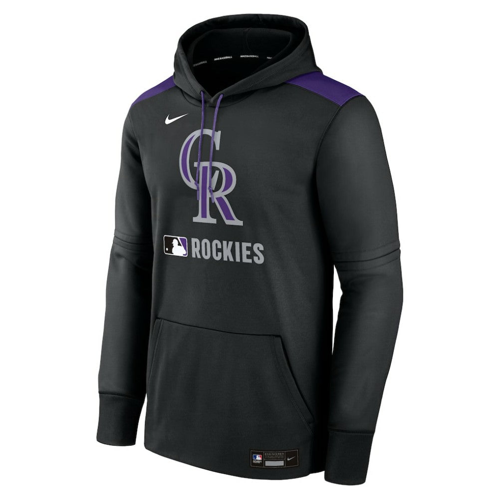 Colorado Rockies Authentic Collection Performance Pullover Hoodie - Black | Nike