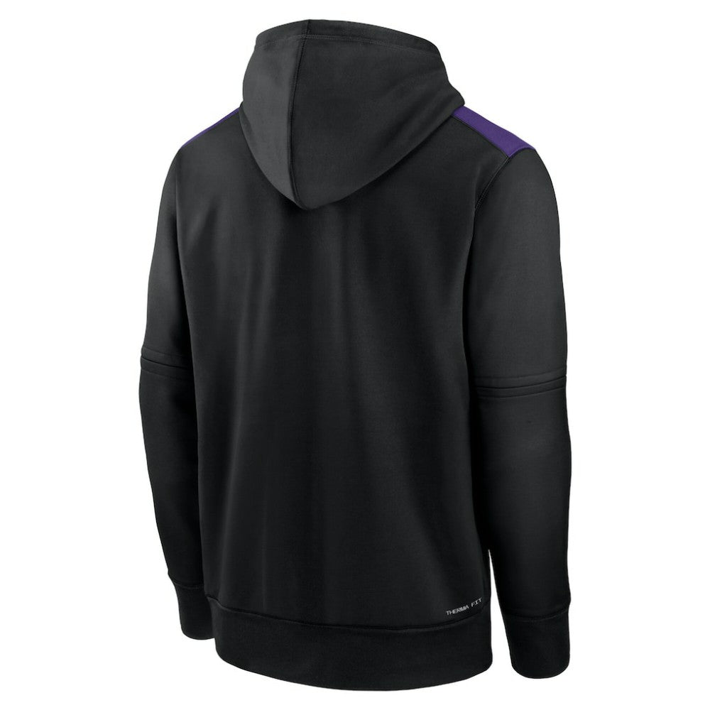 Colorado Rockies Authentic Collection Performance Pullover Hoodie - Black | Nike