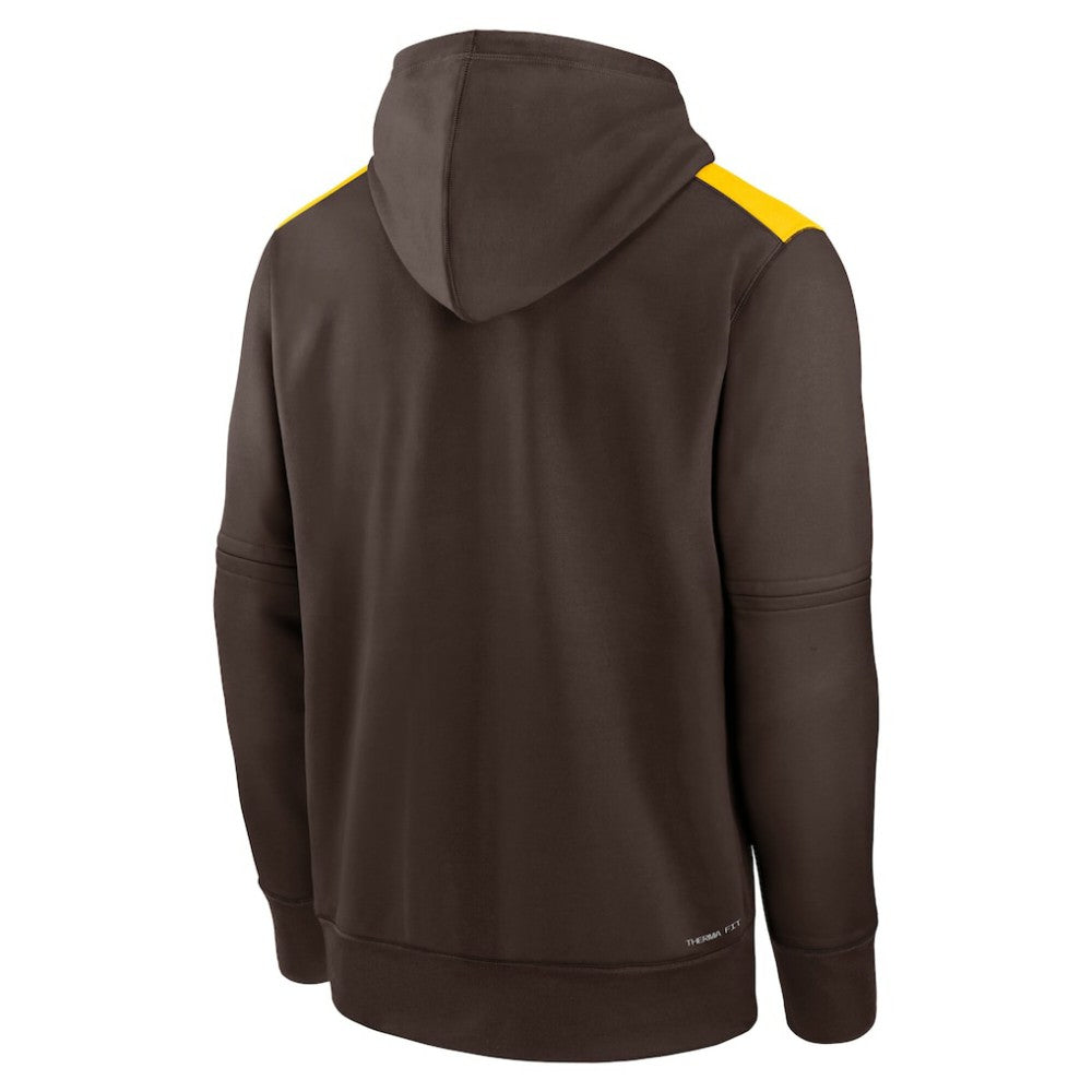 San Diego Padres Authentic Collection Performance Pullover Hoodie - Brown | Nike