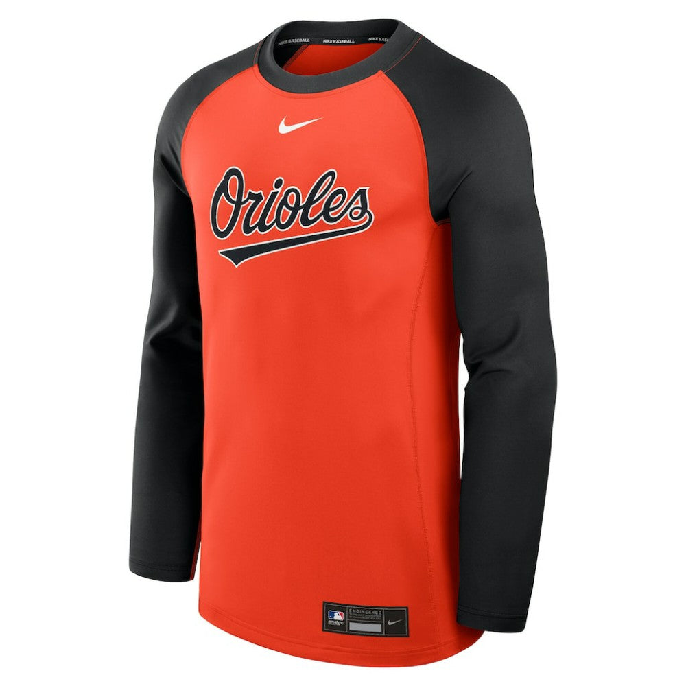Baltimore Orioles Authentic Collection Game Time Raglan Dri-FIT Long Sleeve T-Shirt - Orange/Black | Nike