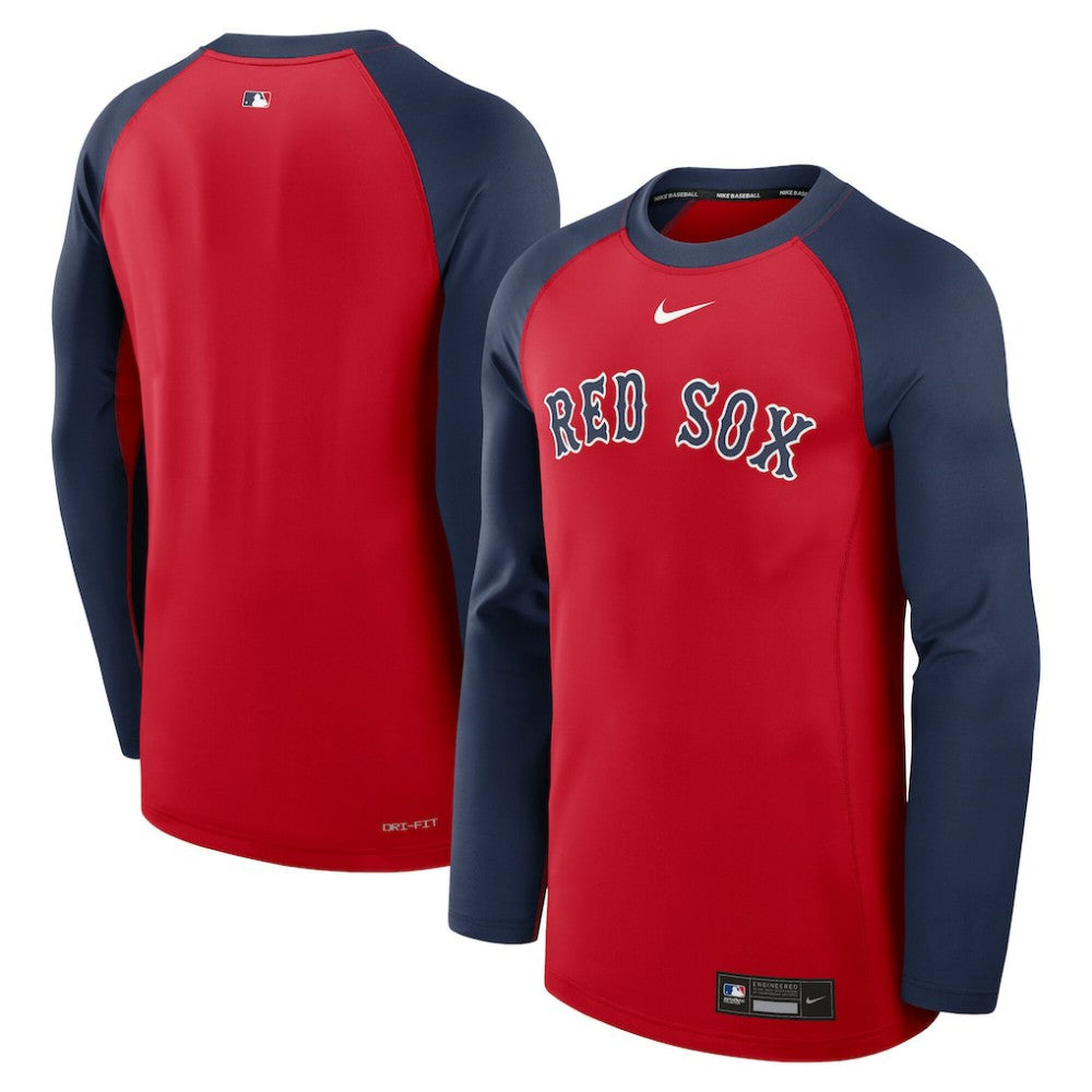 Boston Red Sox Authentic Collection Game Time Raglan Dri-FIT Long Sleeve T-Shirt - Red/Navy | Nike