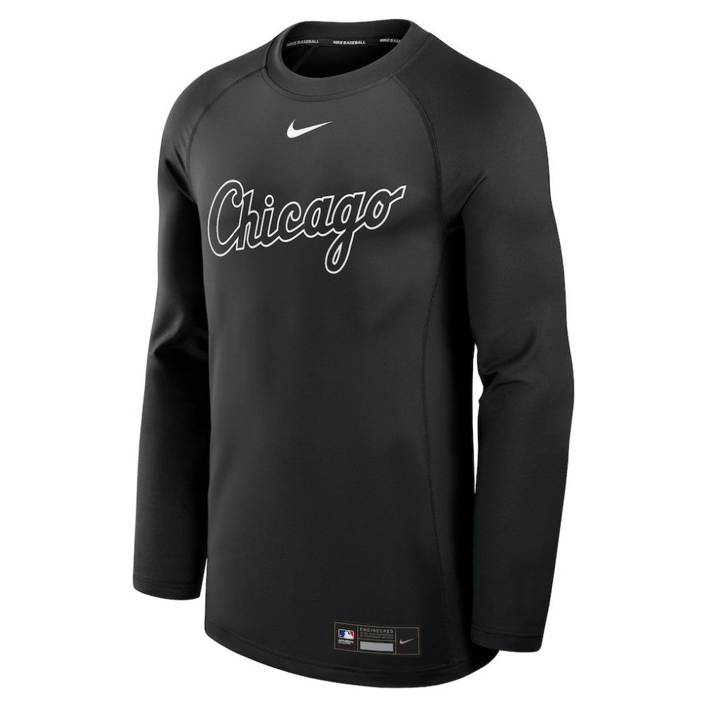Chicago White Sox Authentic Collection Game Time Raglan Dri-FIT Long Sleeve T-Shirt - Black | Nike