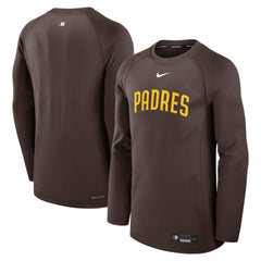 San Diego Padres Authentic Collection Game Time Raglan Dri-FIT Long Sleeve T-Shirt - Brown | Nike