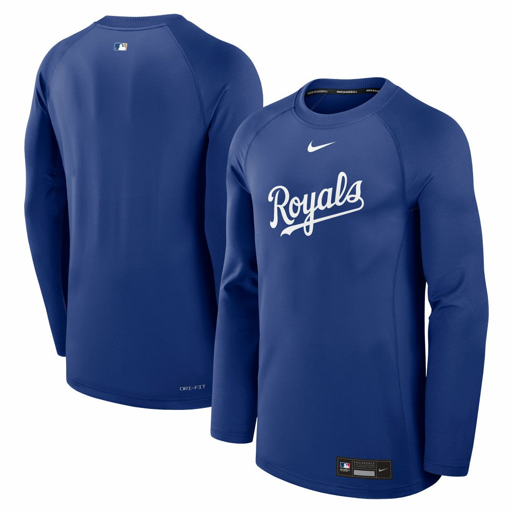 Kansas City Royals Authentic Collection Game Time Raglan Dri-FIT Long Sleeve T-Shirt - Royal | Nike