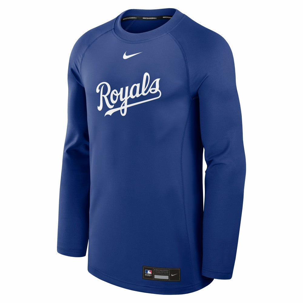 Kansas City Royals Authentic Collection Game Time Raglan Dri-FIT Long Sleeve T-Shirt - Royal | Nike