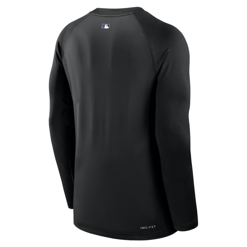 Colorado Rockies Authentic Collection Game Time Raglan Dri-FIT Long Sleeve T-Shirt - Black | Nike