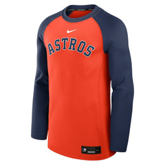 Houston Astros Authentic Collection Game Time Raglan Dri-FIT Long Sleeve T-Shirt - Orange/Navy | Nike