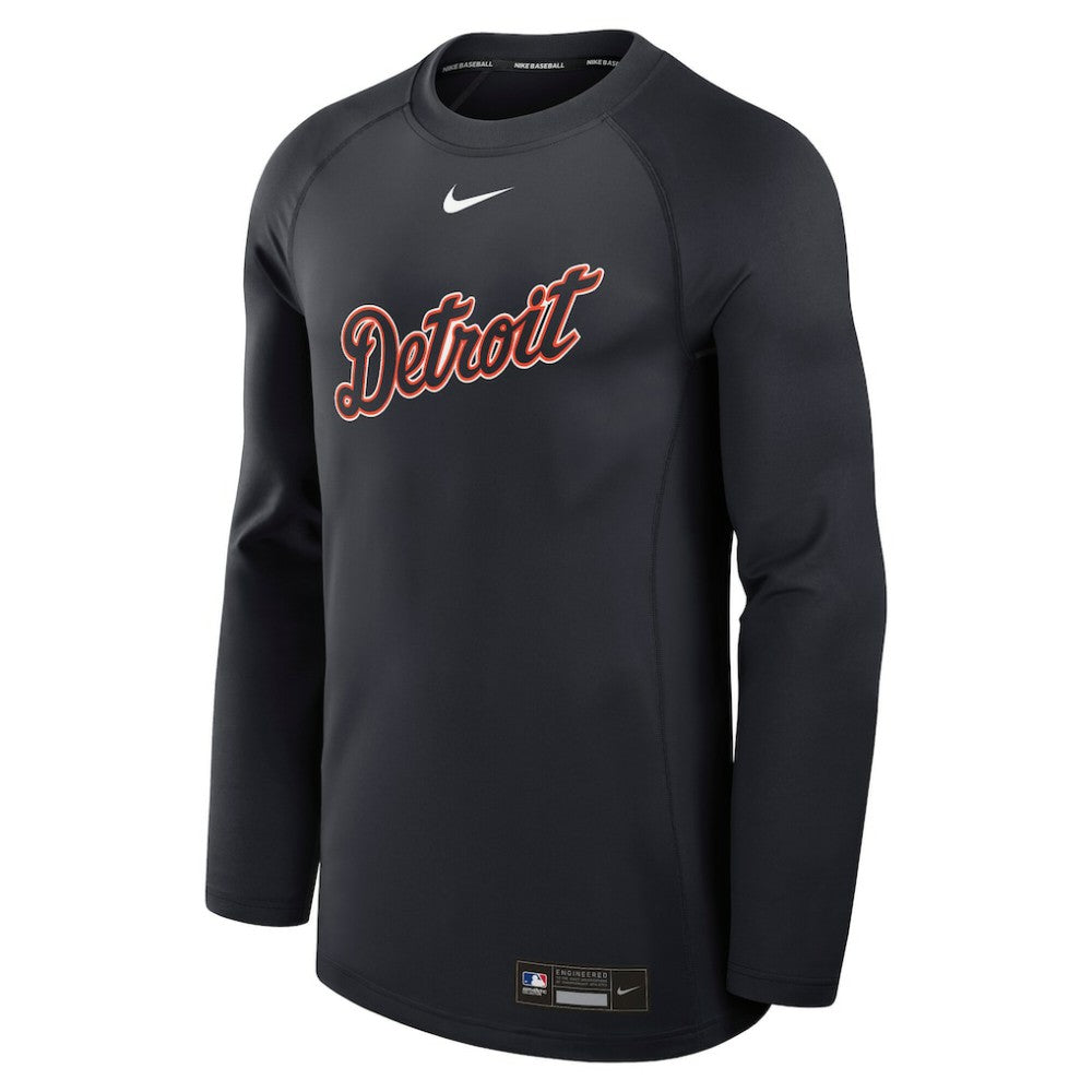 Detroit Tigers Authentic Collection Game Time Raglan Dri-FIT Long Sleeve T-Shirt - Navy | Nike